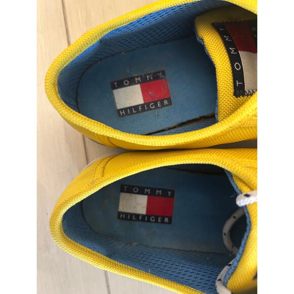 Vintage 1990 Tommy Hilfiger Womens Shoes Size 8m Chunky Platform Sneakers Yellow - Picture 6 of 7